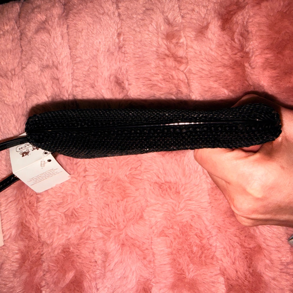 Coach Poppy Black Sequin Wristlet Clutch (NWT) with Box - Picture 9 of 10